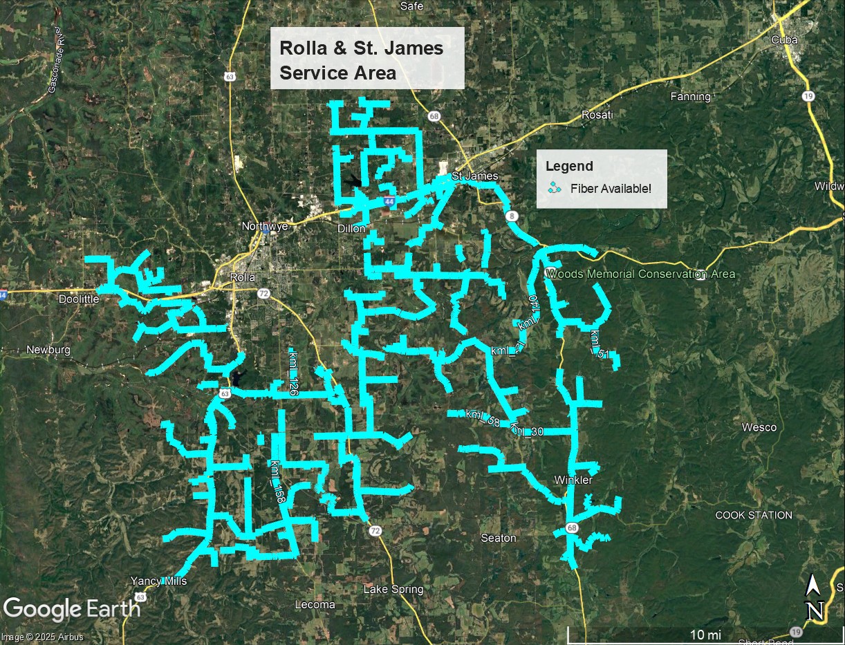 Rolla & St. James, MO Service Area - Aptitude Internet