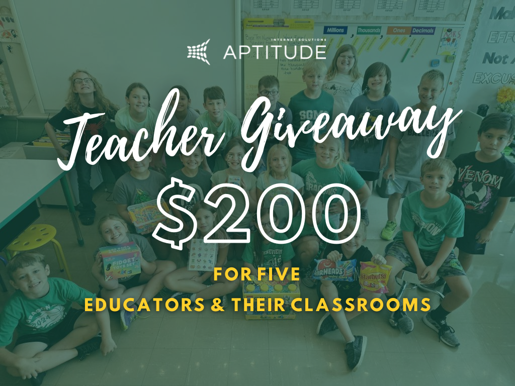 Teacher Giveaway 2025 by Aptitude Internet